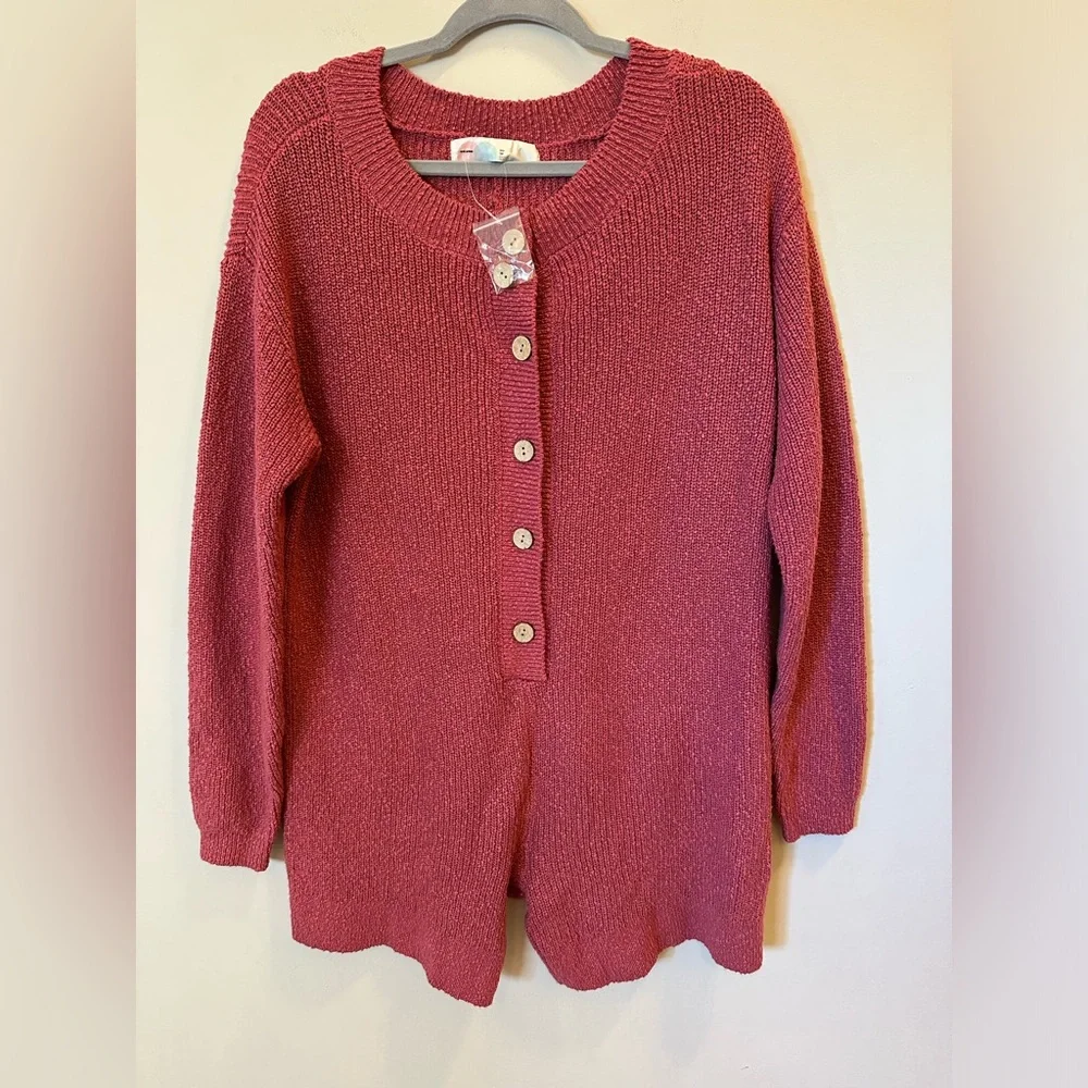 NWOT Free People Beau Sweater Romper - Picture 6 of 11